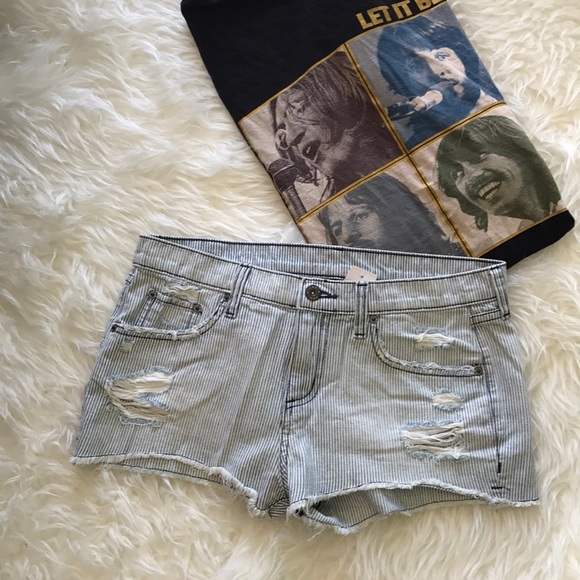 LF CARMAR low rise stripe distressed shorts - Picture 3 of 7